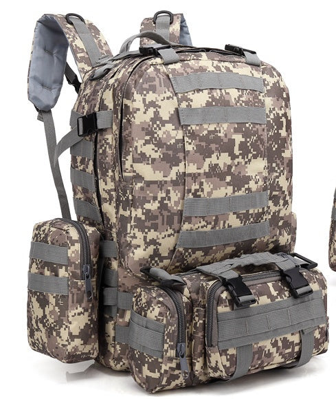 Men's Travel Backpack Oxford Cloth Outdoors Backpack Army Camouflage Tactics Double Shoulder Bag Mountaineering Large Combination Backpack Men's Travel Backpack Oxford Cloth Outdoors Backpack Army Camouflage Tactics Double Shoulder Bag Mountaineering Large Combination Backpack