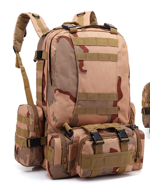 Men's Travel Backpack Oxford Cloth Outdoors Backpack Army Camouflage Tactics Double Shoulder Bag Mountaineering Large Combination Backpack Men's Travel Backpack Oxford Cloth Outdoors Backpack Army Camouflage Tactics Double Shoulder Bag Mountaineering Large Combination Backpack