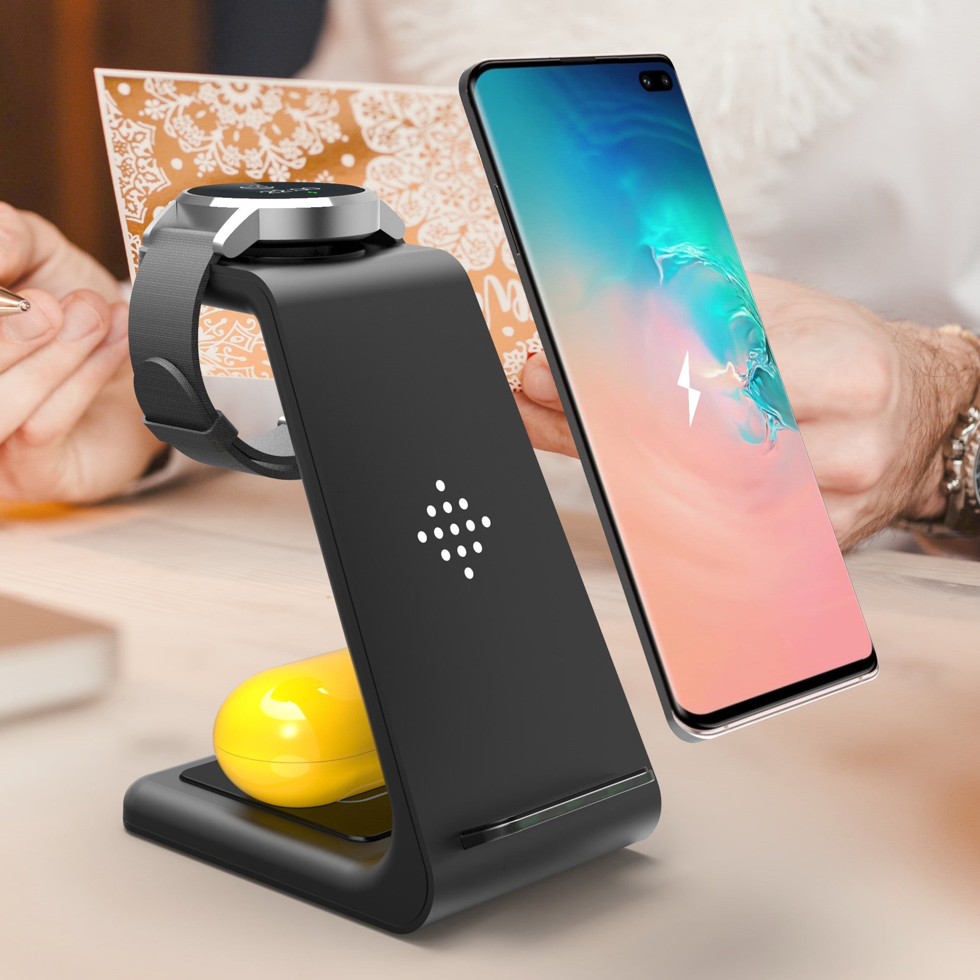 3 In 1 Fast Charging Station Wireless Charger Stand Wireless Quick Charge Dock For Phone Holder 3 In 1 Fast Charging Station Wireless Charger Stand Wireless Quick Charge Dock For Phone Holder