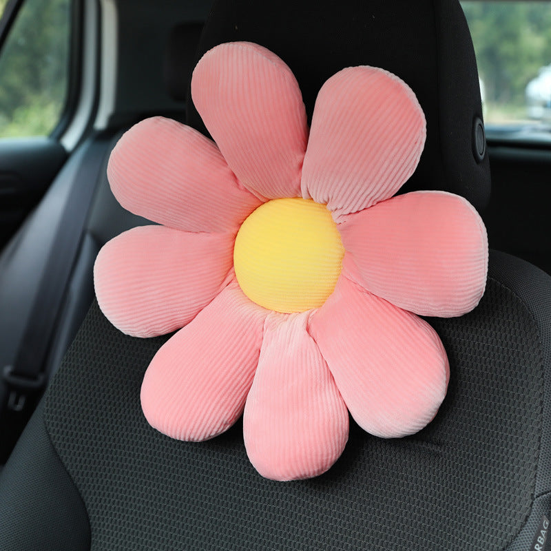 Plush headrest creative flowers car Plush headrest creative flowers car