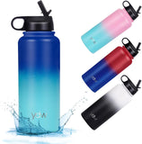 Stainless Steel Double Wall Water Bottle, Sweat-Proof Vacuum Insulated Bottle with Straw Lid (18Oz, 22Oz, 32Oz), BPA Free to Keep Beverages Cold for 24 Hrs or Hot for 12 Hrs Stainless Steel Double Wall Water Bottle, Sweat-Proof Vacuum Insulated Bottle with Straw Lid (18Oz, 22Oz, 32Oz), BPA Free to Keep Beverages Cold for 24 Hrs or Hot for 12 Hrs