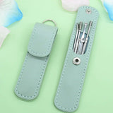 Stainless Steel Ear Pick Leather Set Stainless Steel Ear Pick Leather Set