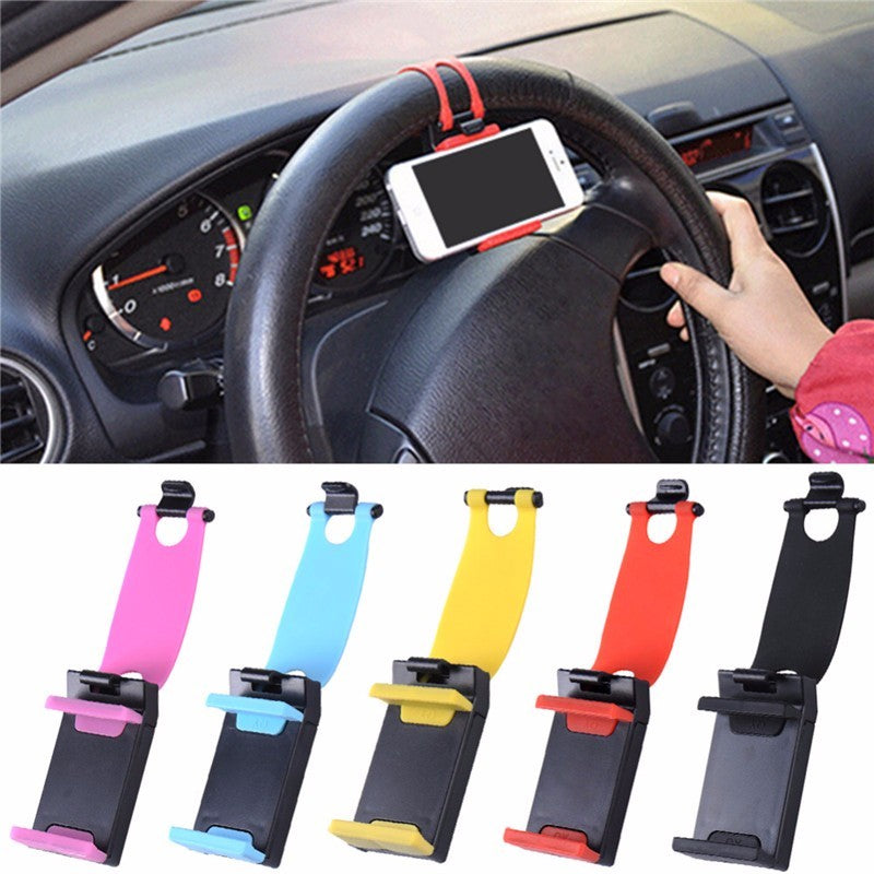 Car Steering Wheel Phone Clip Mount Holder Universal Bike Auto Camera GPS Stand Bracket For Phone Car Steering Wheel Phone Clip Mount Holder Universal Bike Auto Camera GPS Stand Bracket For Phone