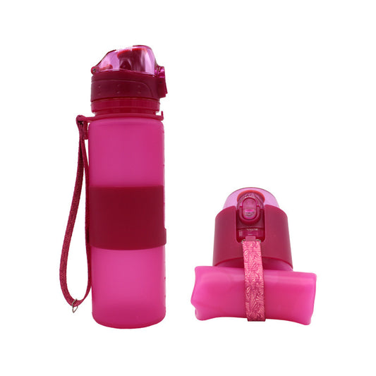 500ML Folding Silicone Water Bottle Sports