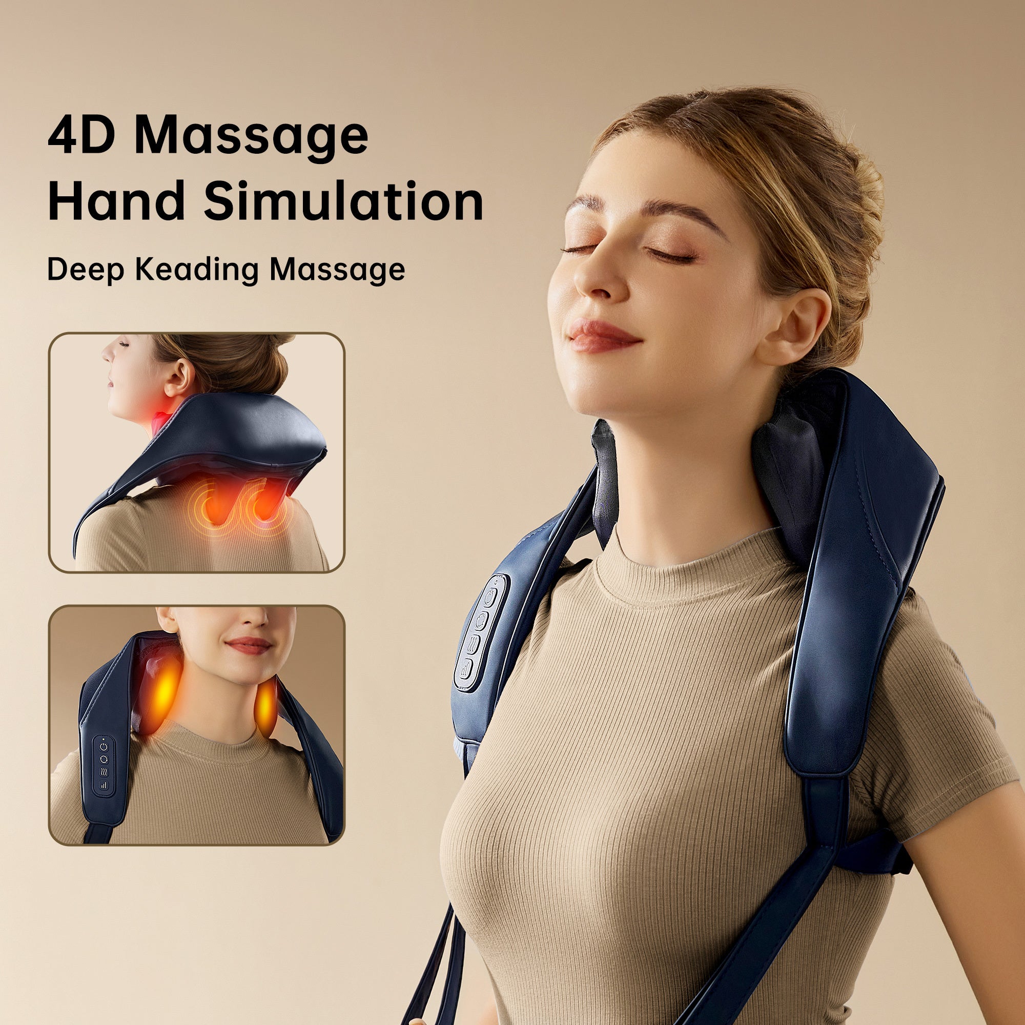 Kneading Shoulder Massager With Heat Therapy 2 Speed Modes Portable Neck Back Pain Relief Kneading Shoulder Massager With Heat Therapy 2 Speed Modes Portable Neck Back Pain Relief