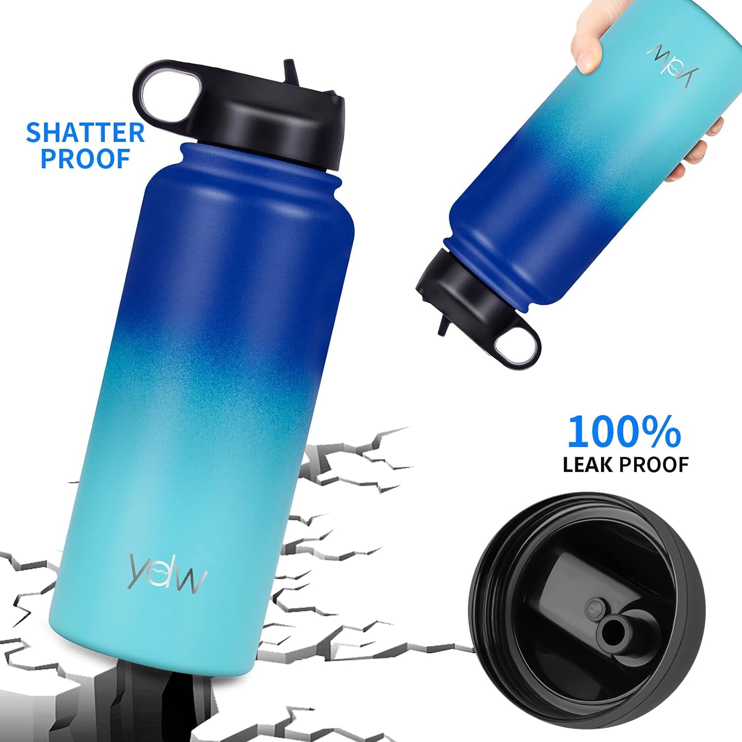Stainless Steel Double Wall Water Bottle, Sweat-Proof Vacuum Insulated Bottle with Straw Lid (18Oz, 22Oz, 32Oz), BPA Free to Keep Beverages Cold for 24 Hrs or Hot for 12 Hrs Stainless Steel Double Wall Water Bottle, Sweat-Proof Vacuum Insulated Bottle with Straw Lid (18Oz, 22Oz, 32Oz), BPA Free to Keep Beverages Cold for 24 Hrs or Hot for 12 Hrs