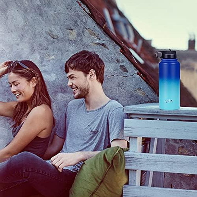 Stainless Steel Double Wall Water Bottle, Sweat-Proof Vacuum Insulated Bottle with Straw Lid (18Oz, 22Oz, 32Oz), BPA Free to Keep Beverages Cold for 24 Hrs or Hot for 12 Hrs Stainless Steel Double Wall Water Bottle, Sweat-Proof Vacuum Insulated Bottle with Straw Lid (18Oz, 22Oz, 32Oz), BPA Free to Keep Beverages Cold for 24 Hrs or Hot for 12 Hrs