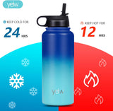 Stainless Steel Double Wall Water Bottle, Sweat-Proof Vacuum Insulated Bottle with Straw Lid (18Oz, 22Oz, 32Oz), BPA Free to Keep Beverages Cold for 24 Hrs or Hot for 12 Hrs Stainless Steel Double Wall Water Bottle, Sweat-Proof Vacuum Insulated Bottle with Straw Lid (18Oz, 22Oz, 32Oz), BPA Free to Keep Beverages Cold for 24 Hrs or Hot for 12 Hrs