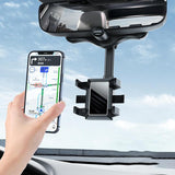 Rearview Mirror Phone Holder For Car Rotatable And Retractable Car Phone Holder Multifunctional 360 Rear View Mirror Phone Holder Suitable For All Mobile Phones And All Car Rearview Mirror Phone Holder For Car Rotatable And Retractable Car Phone Holder Multifunctional 360 Rear View Mirror Phone Holder Suitable For All Mobile Phones And All Car