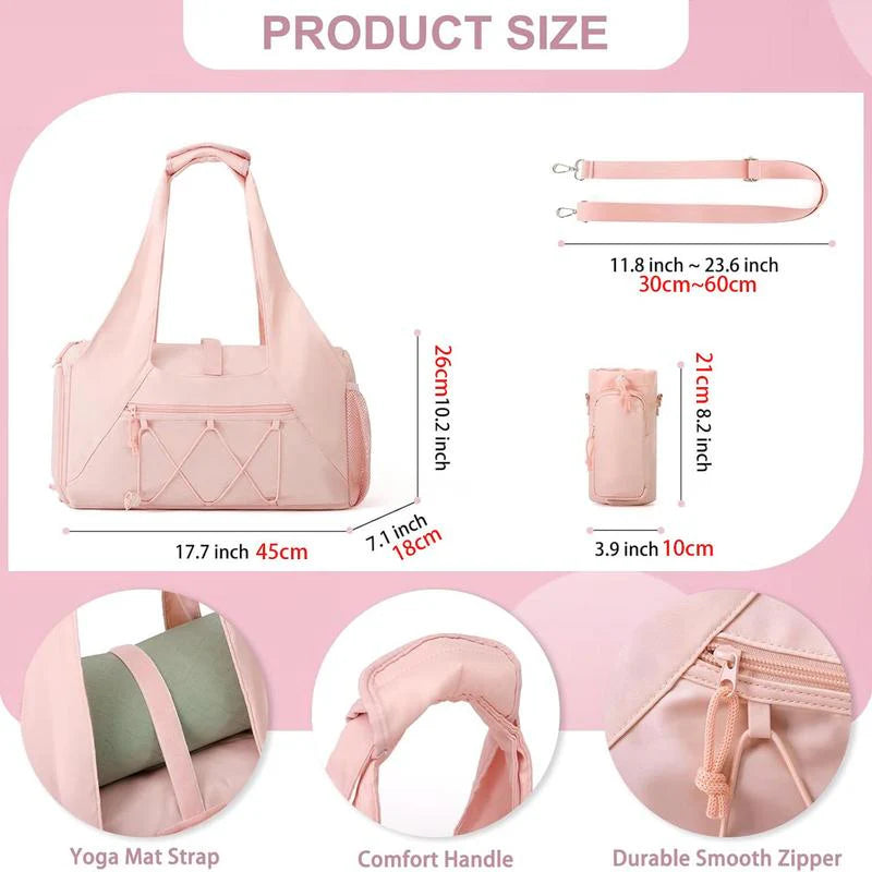 Yoga Mat Bag with Shoe Compartment and Wet Pocket - Versatile Gym Tote with Yoga Strap for Travel and Fitness Essentials Yoga Mat Bag with Shoe Compartment and Wet Pocket - Versatile Gym Tote with Yoga Strap for Travel and Fitness Essentials