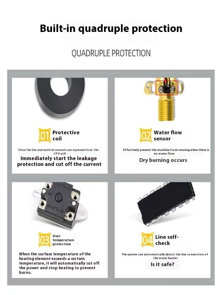 110V Instant Electric Water Heater Household Small Bathing Machine