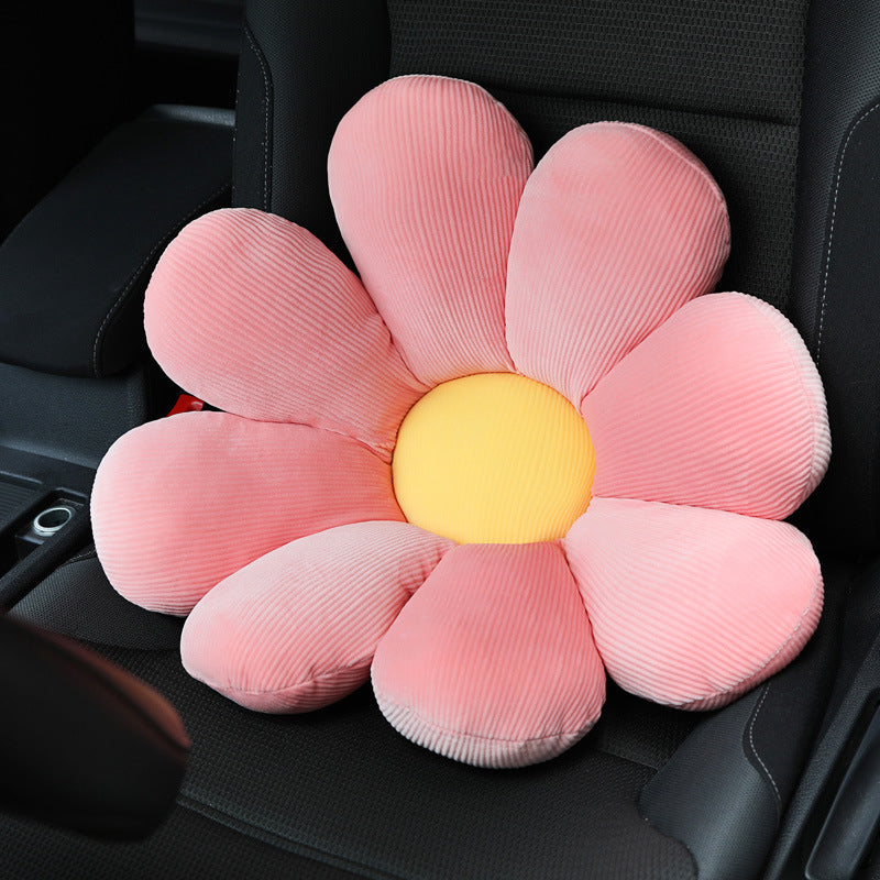 Plush headrest creative flowers car