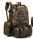 Men's Travel Backpack Oxford Cloth Outdoors Backpack Army Camouflage Tactics Double Shoulder Bag Mountaineering Large Combination Backpack