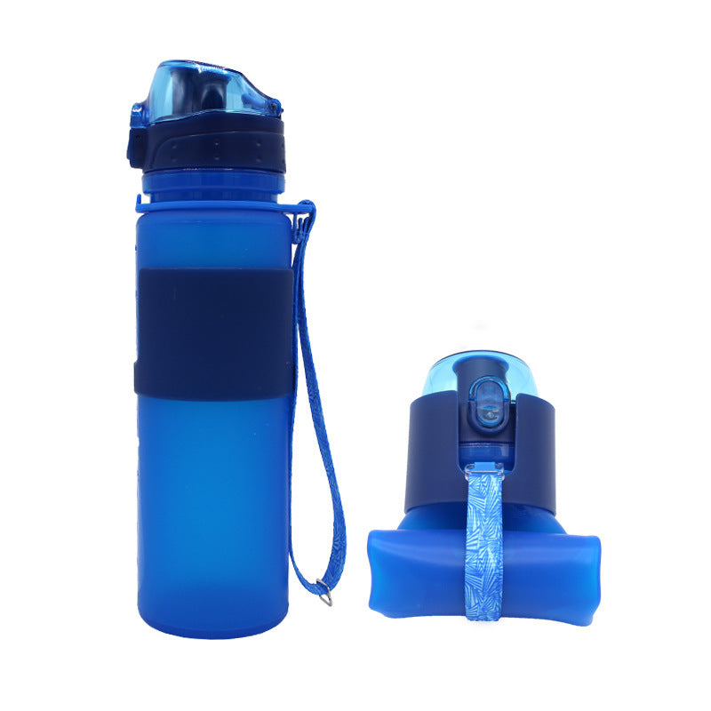 500ML Folding Silicone Water Bottle Sports