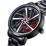 Original Rotate Watches Car Rim Watch 3D Real Men Watches Waterproof Quartz Men'S Sports 360° Rotate Wheel Watches for Men Clock
