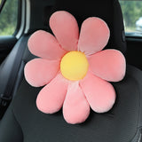 Plush headrest creative flowers car