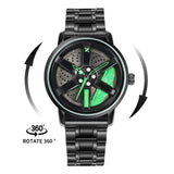 Original Rotate Watches Car Rim Watch 3D Real Men Watches Waterproof Quartz Men'S Sports 360° Rotate Wheel Watches for Men Clock