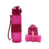 500ML Folding Silicone Water Bottle Sports