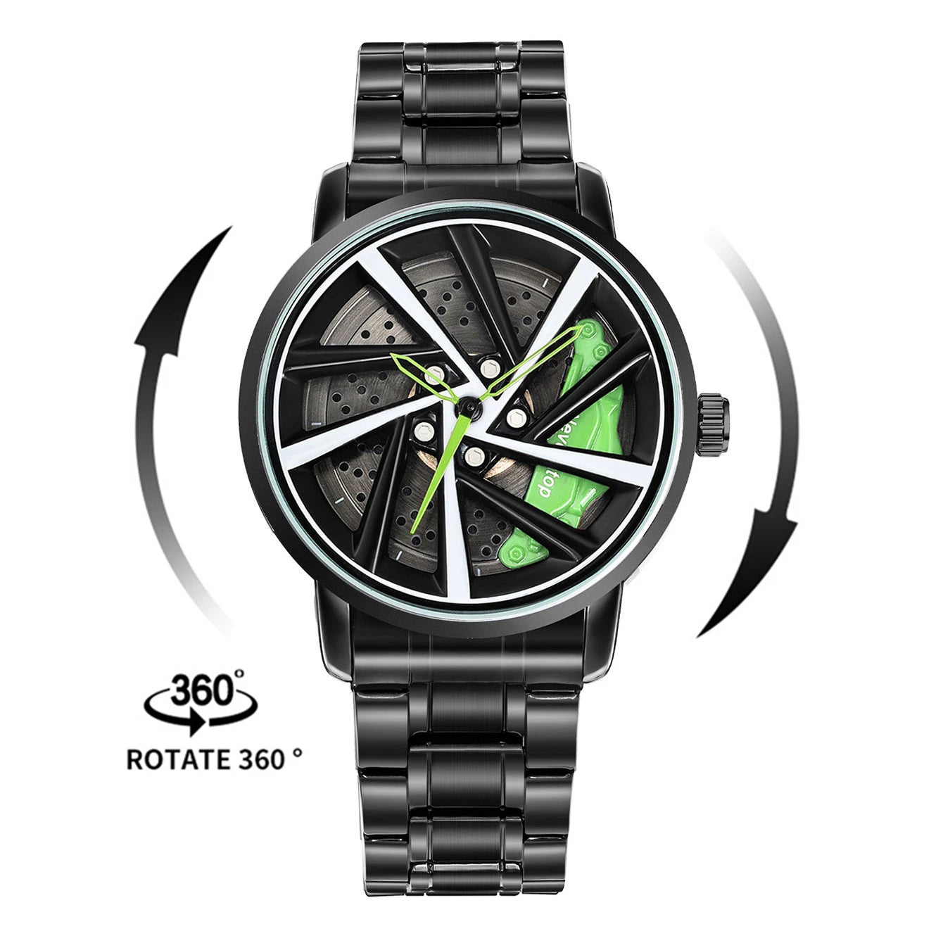 Original Rotate Watches Car Rim Watch 3D Real Men Watches Waterproof Quartz Men'S Sports 360° Rotate Wheel Watches for Men Clock