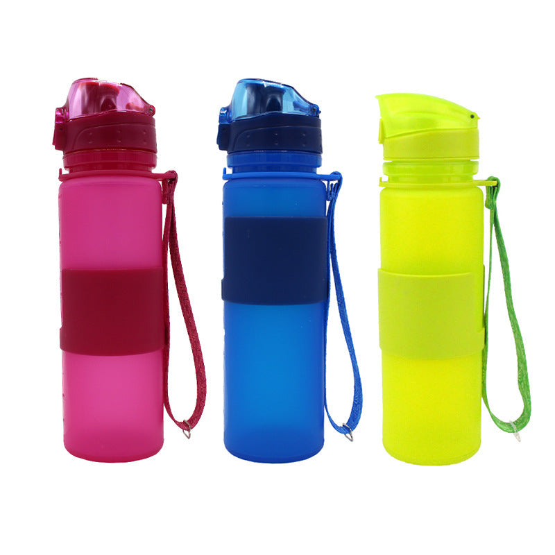 500ML Folding Silicone Water Bottle Sports