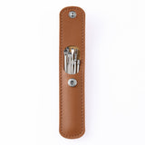 Stainless Steel Ear Pick Leather Set
